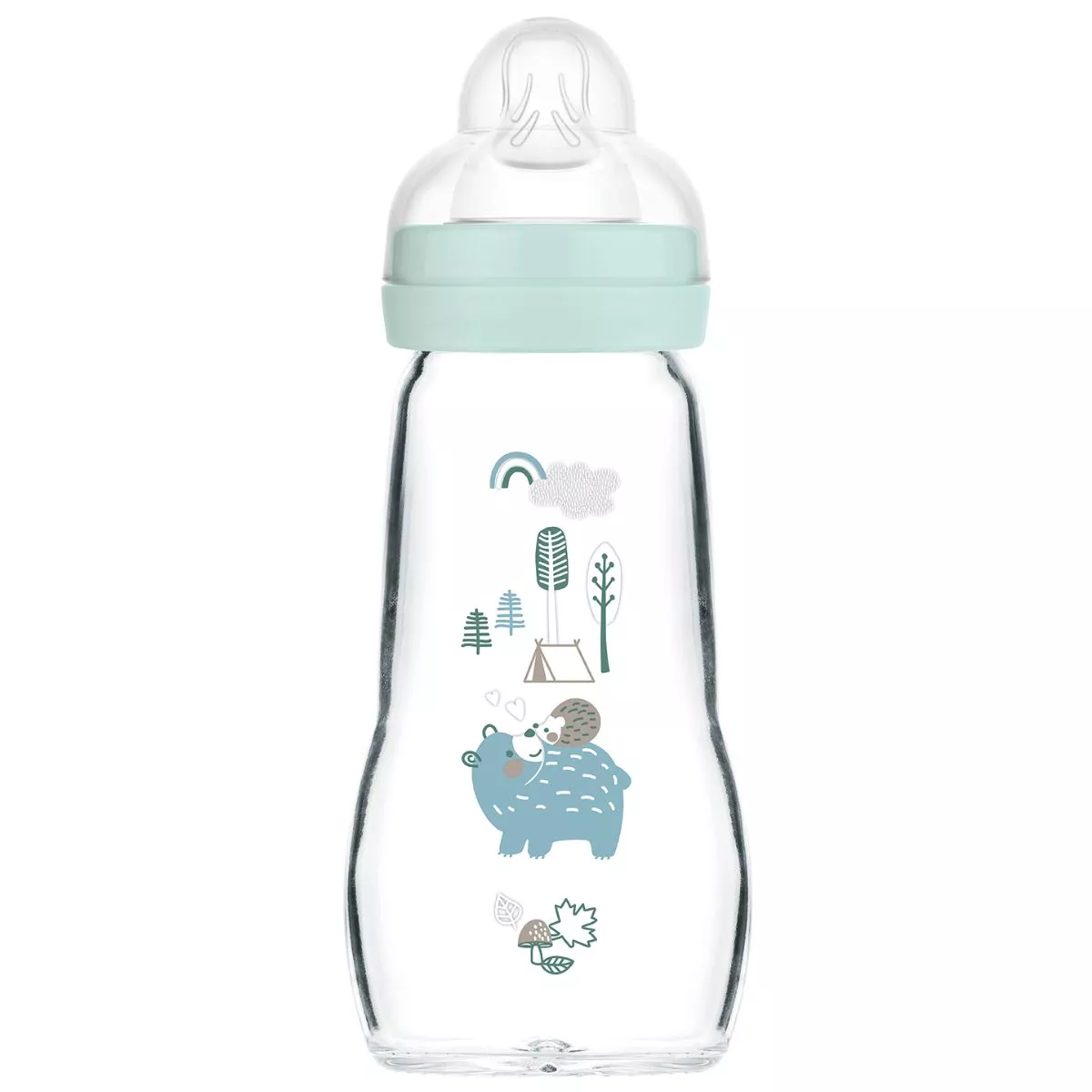 Feel Good 260ml Forest - Szklana butelka dla niemowląt