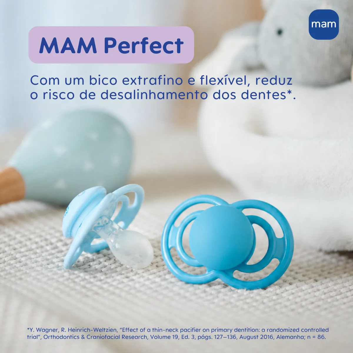 CHUPETA MAM PERFECT NIGHT 6+ MESES - EMBALAGEM DUPLA AZUL