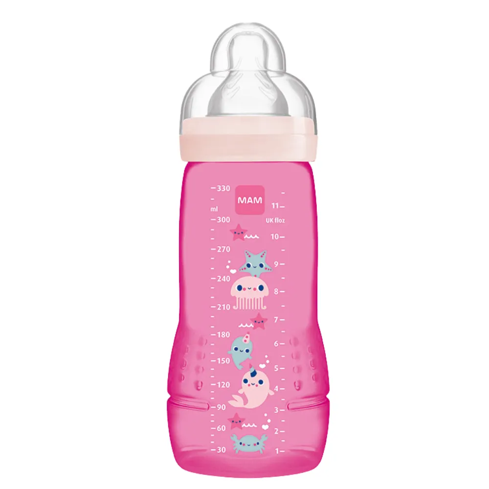 MAMADEIRA MAM EASY ACTIVE 330ML - EMBALAGEM UNITARIA ROSA