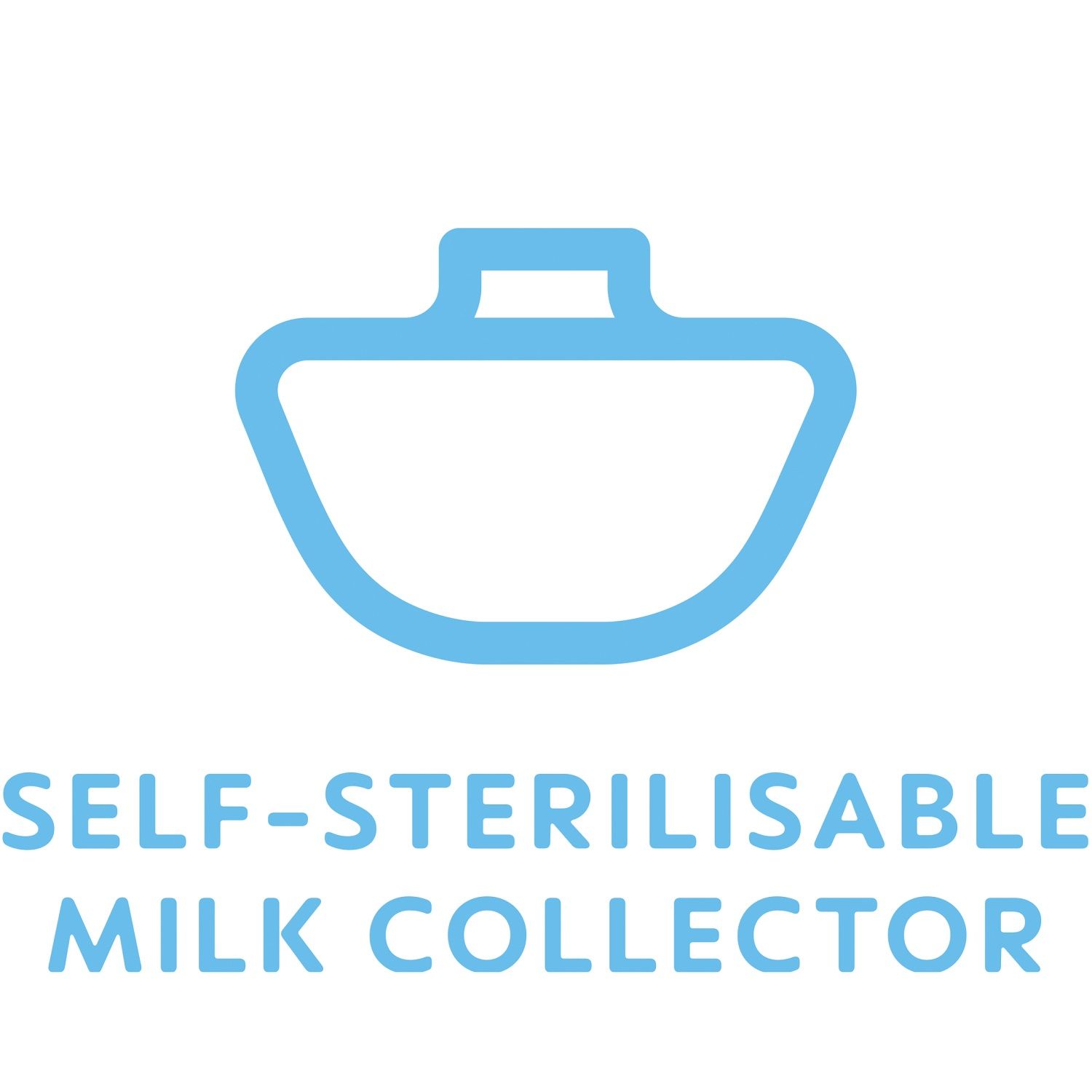 Self-sterilisable milk collector.