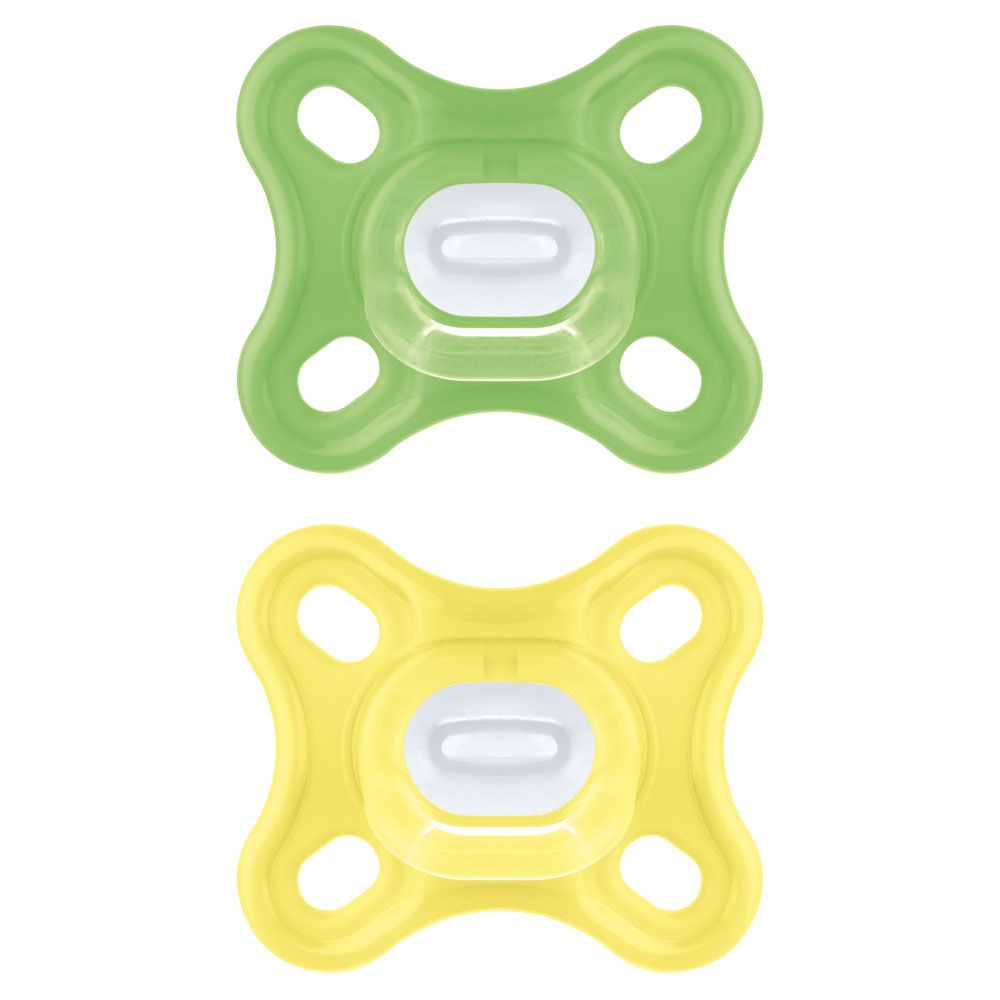 MAM 2-Pack Perfect Pacifier 6M+ - Yellow/Green