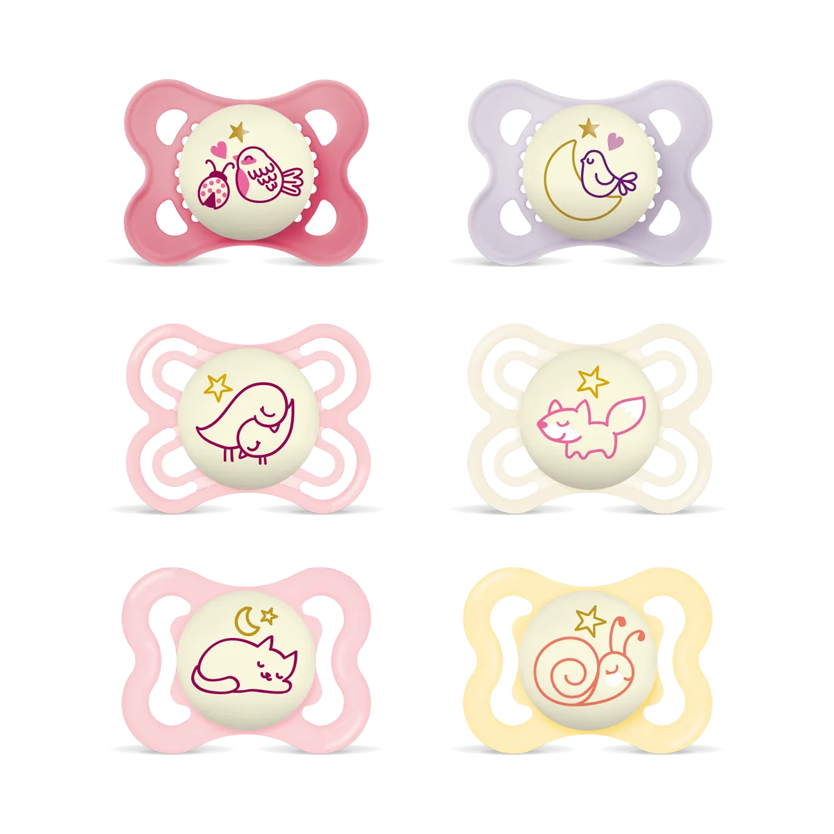 MAM Night Soother Set 2-6m Pink