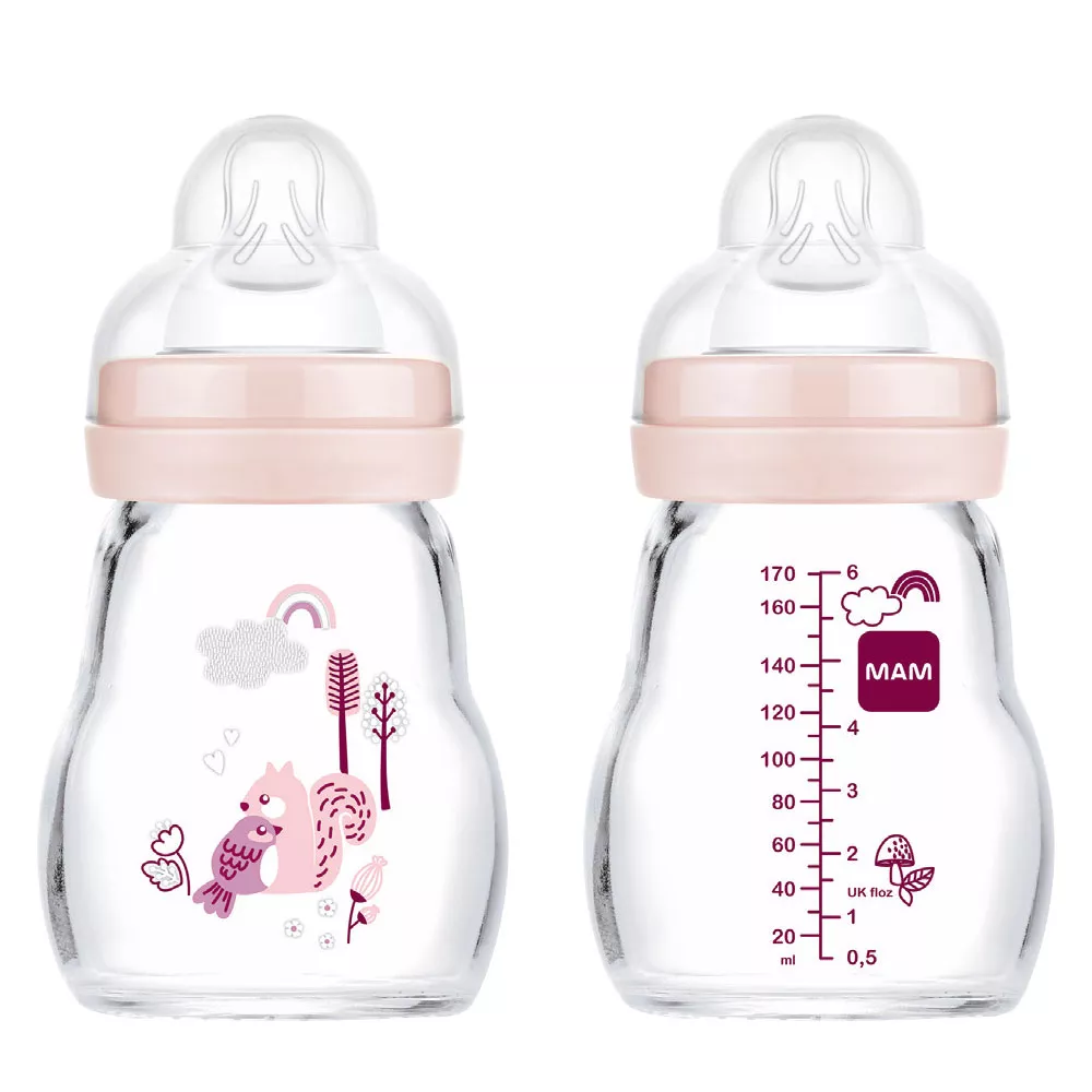 Feel Good 170ml Glass Baby Bottle 0+ months, single pack