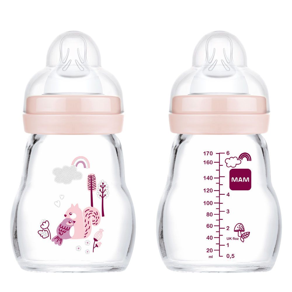 MAM Feel Good 170ml Glass Baby Bottle 0+ months, single pack