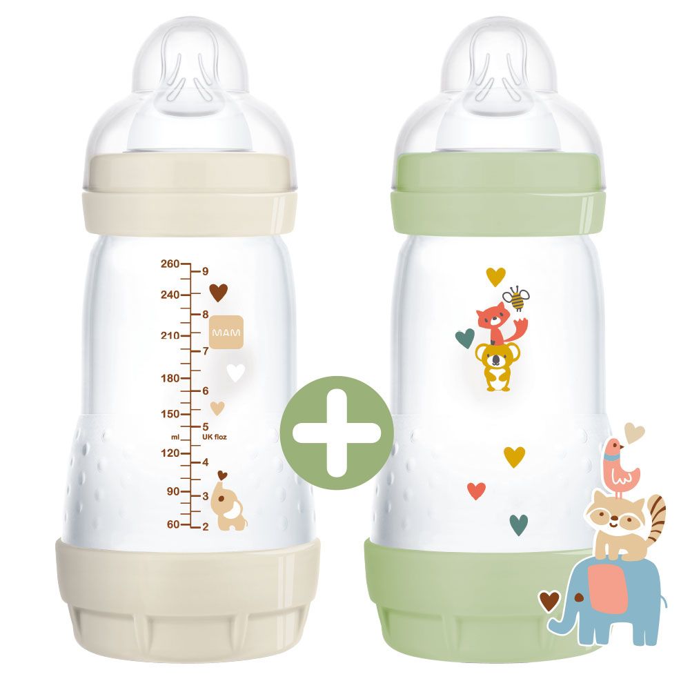 MAM Easy Start™ Anti-Colic 260ml Baby Bottle 2+ months, 2 pack