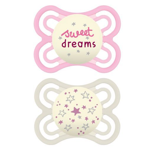 CHUPETA MAM PERFECT NIGHT 0-6 MESES - EMBALAGEM DUPLA ROSA