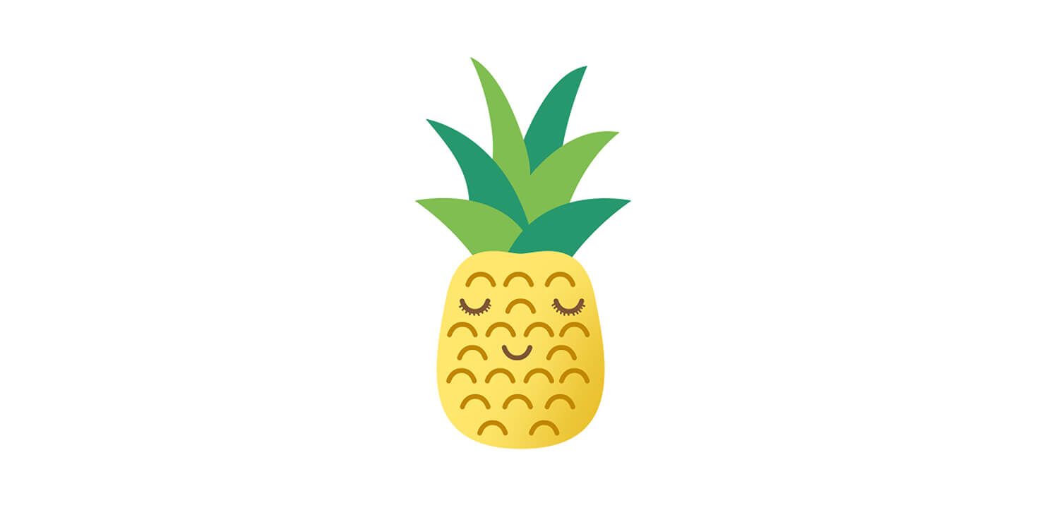 Dein Baby ist jetzt ca. so wie eine Ananas mit Grün.