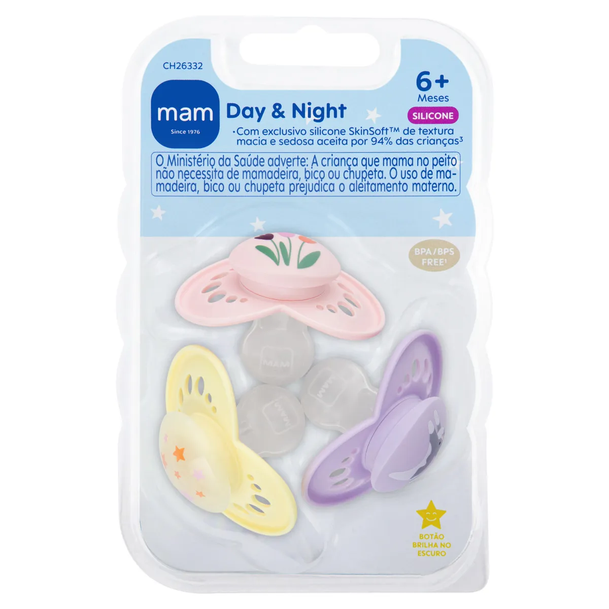 CHUPETA MAM ORIGINAL 6+ MESES - EMBALAGEM BLISTER TRIPLA ROSA