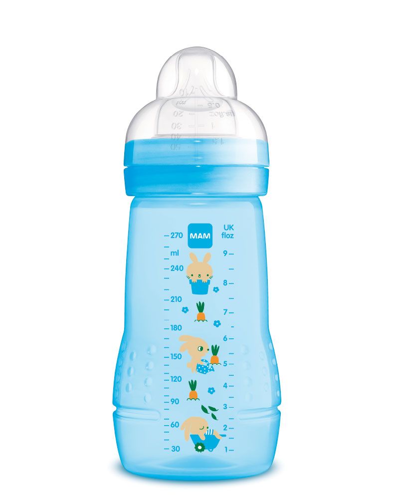 Mam easy active™ biberon 2ème âge bleu 330ml