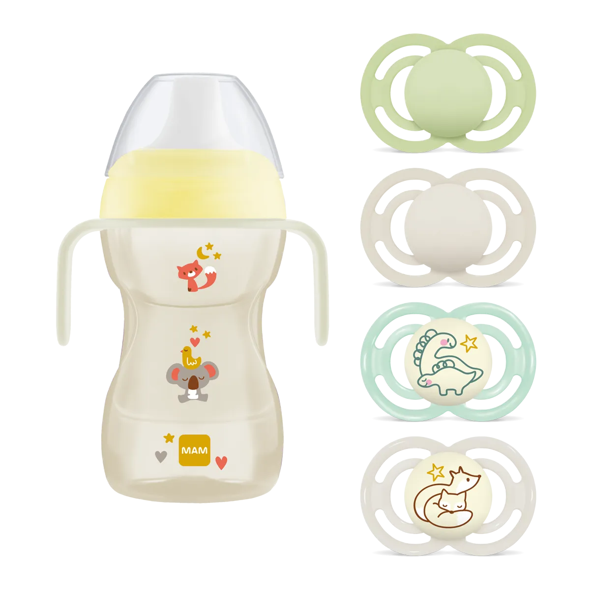 MAM Fun to Drink Cup Perfect 6+m Day & Night Set Neutral