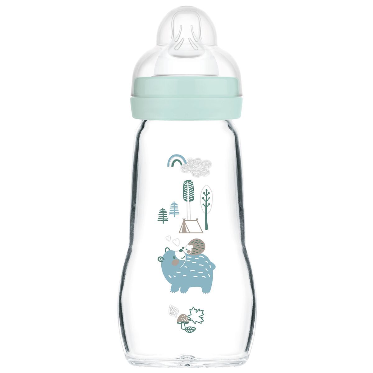 Feel Good 260ml Forest - Glass Baby Bottle