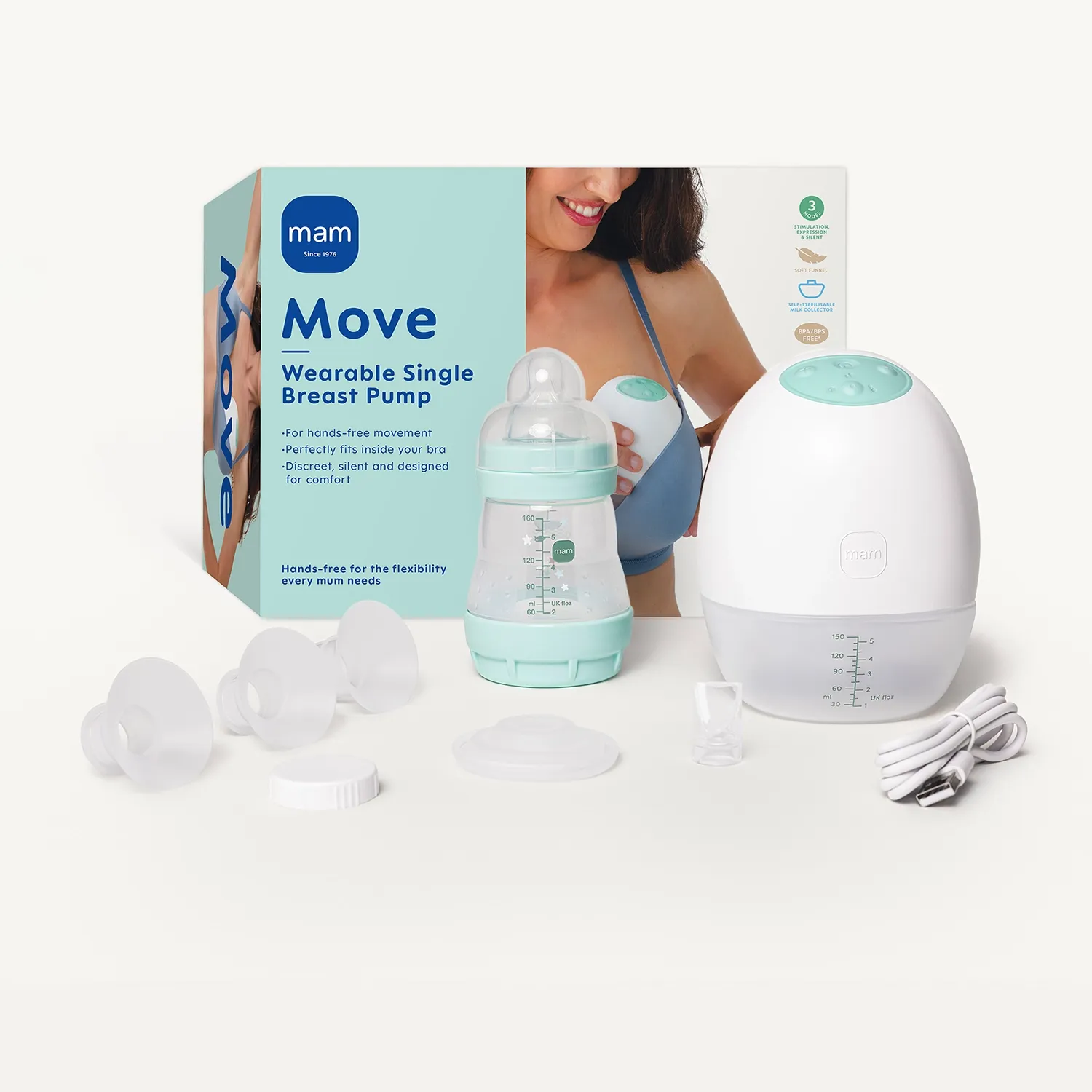 MAM Move Tire-lait électrique mains-libres simple