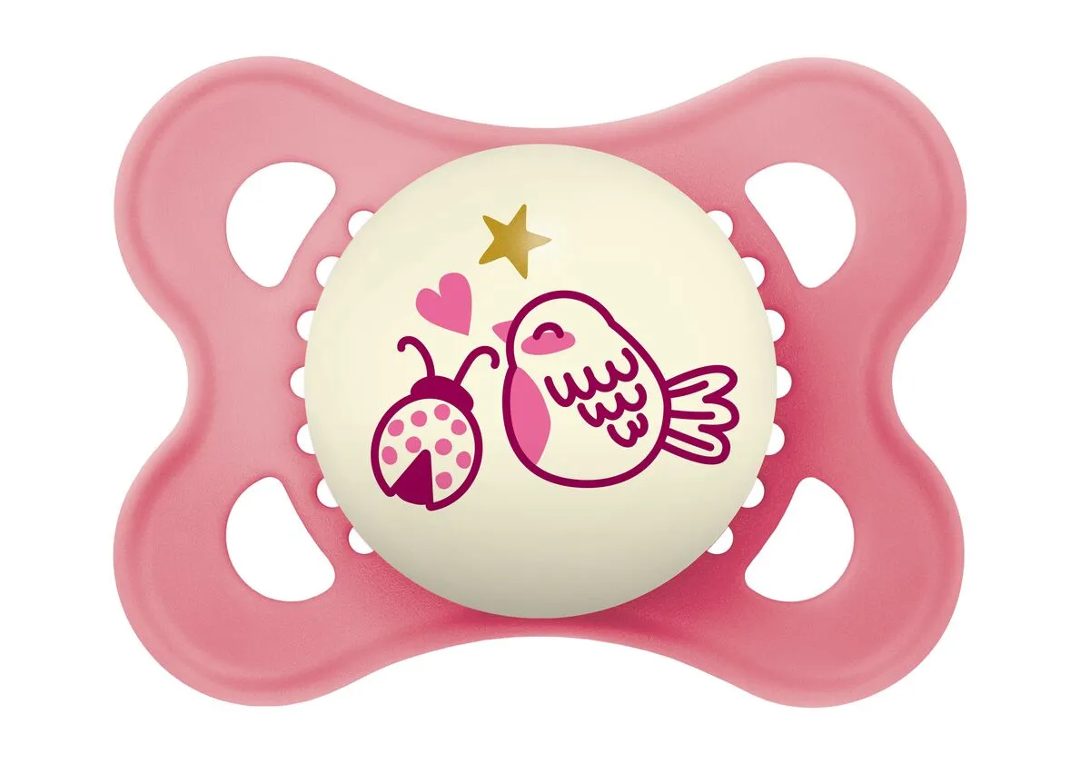 JSJS♡mam CHUPETA MAM ORIGINAL NIGHT 0-6 MESES - EMBALAGEM UNITARIA ROSA