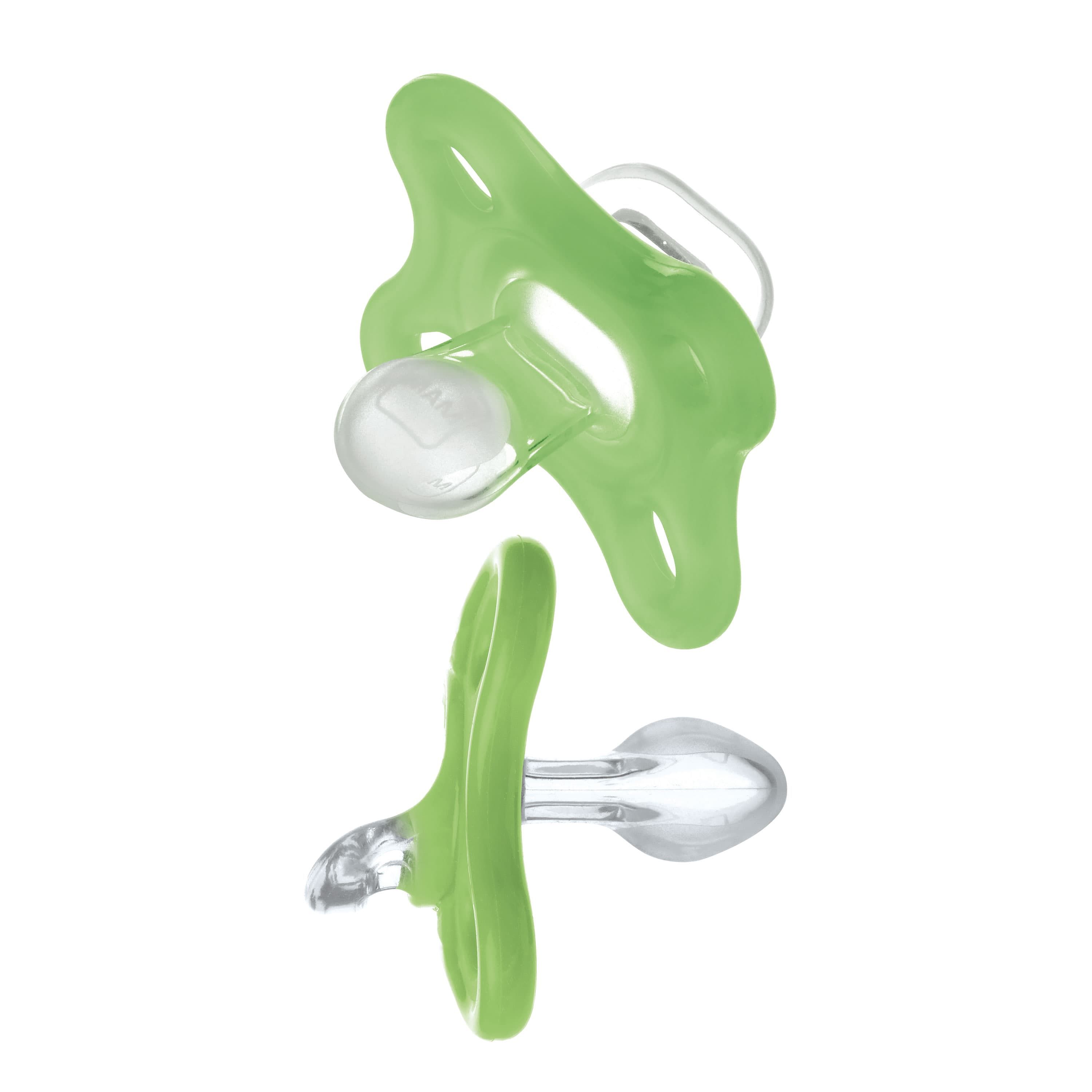 MAM - 2 Sucettes Naissance Vert/Transparent 0-2 Mois Silicone