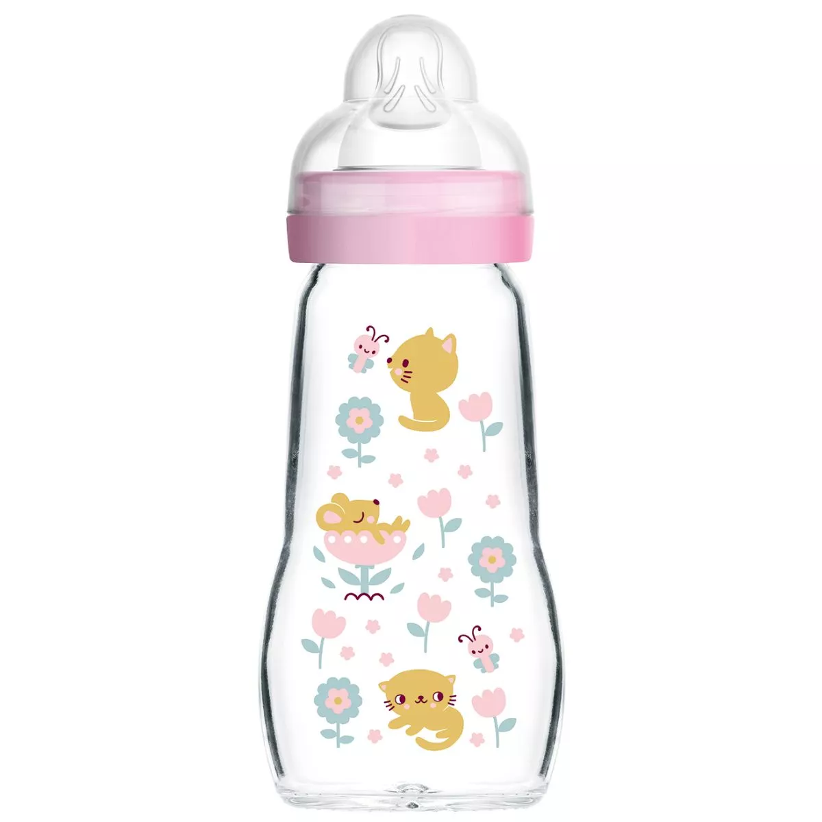 Feel Good 260ml Organic Garden - Glass Baby Bottle