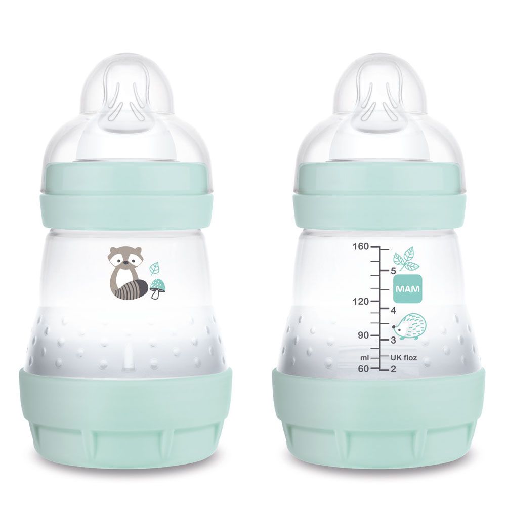 Baby Trinkflasche mit Sauger Größe 2 Wal 4+Monate blau MAM Easy Start Anti-Colic Babyflasche Babyflasche mit Bodenventil gegen Koliken 320 ml 