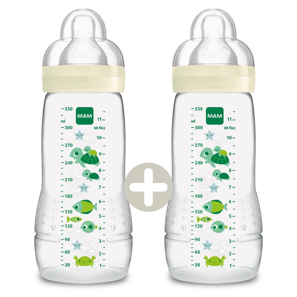 Easy Active™ Baby Bottle 330ml Deep Ocean - sutteflaske kombi