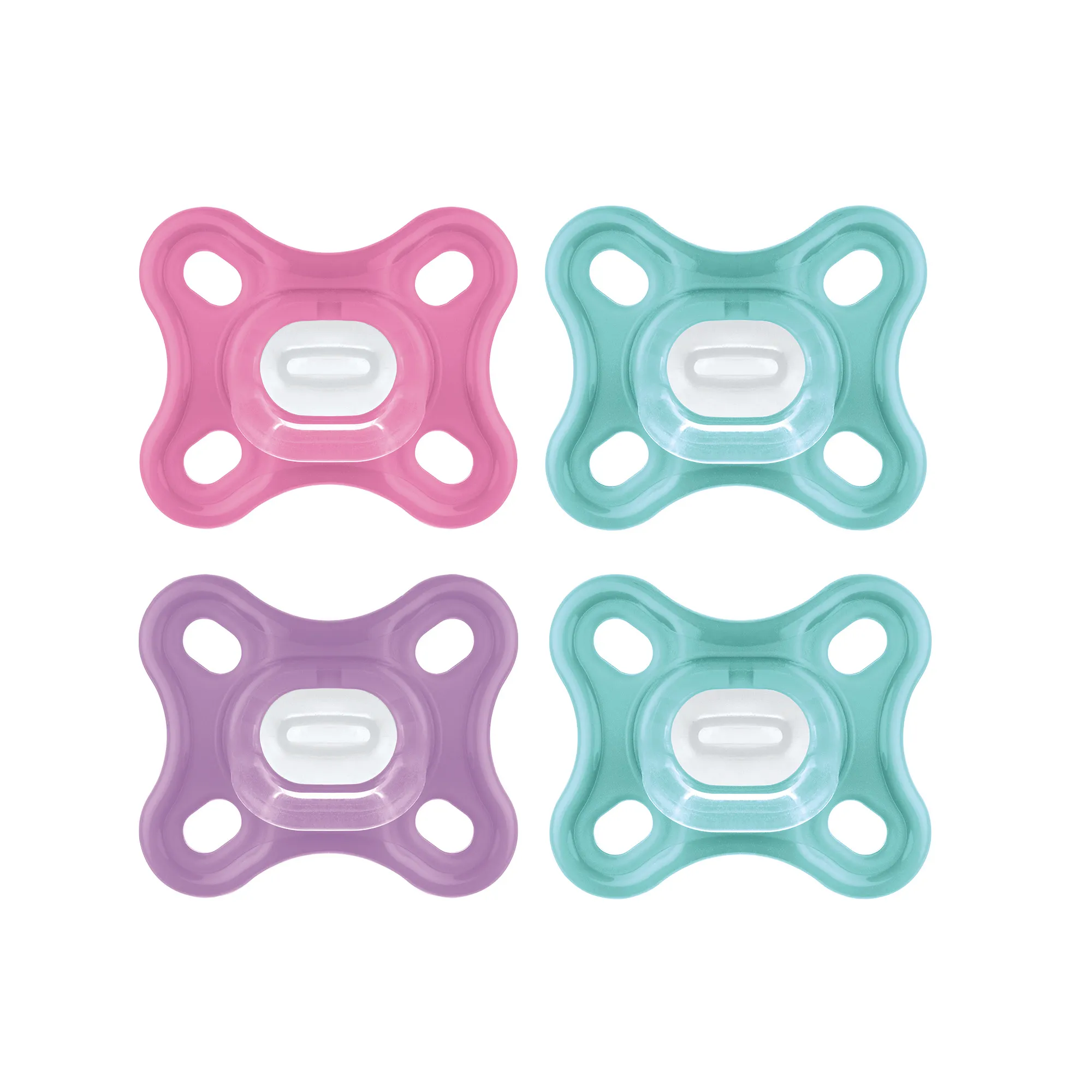 MAM Comfort 0-3 meses - Chupete de una pieza de silicona, 4 Pack