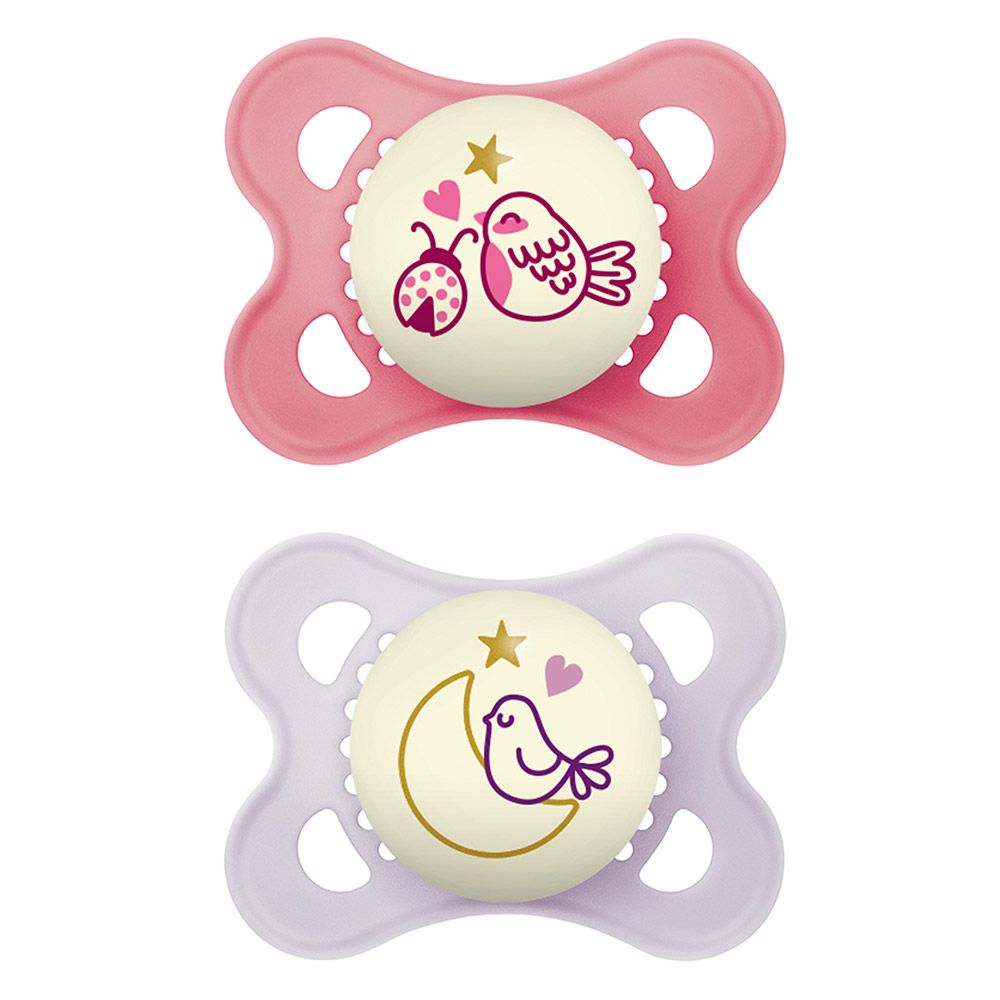CHUPETA MAM ORIGINAL NIGHT 0-6 MESES- EMBALAGEM DUPLA ROSA