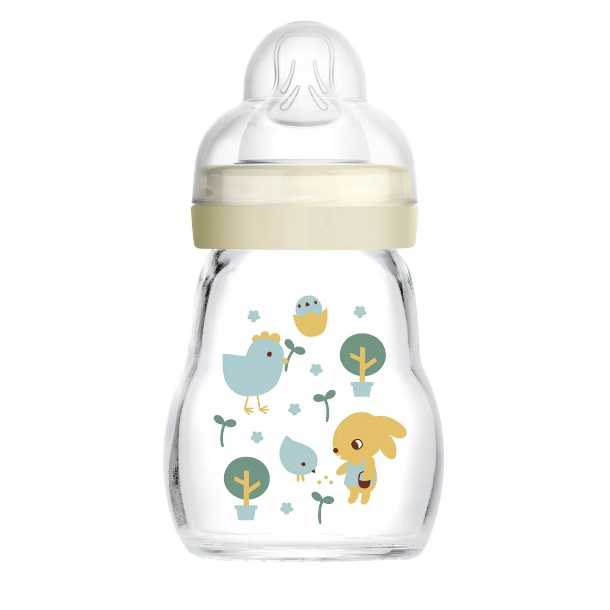 Feel Good 170ml Organic Garden - Glass Baby Bottle