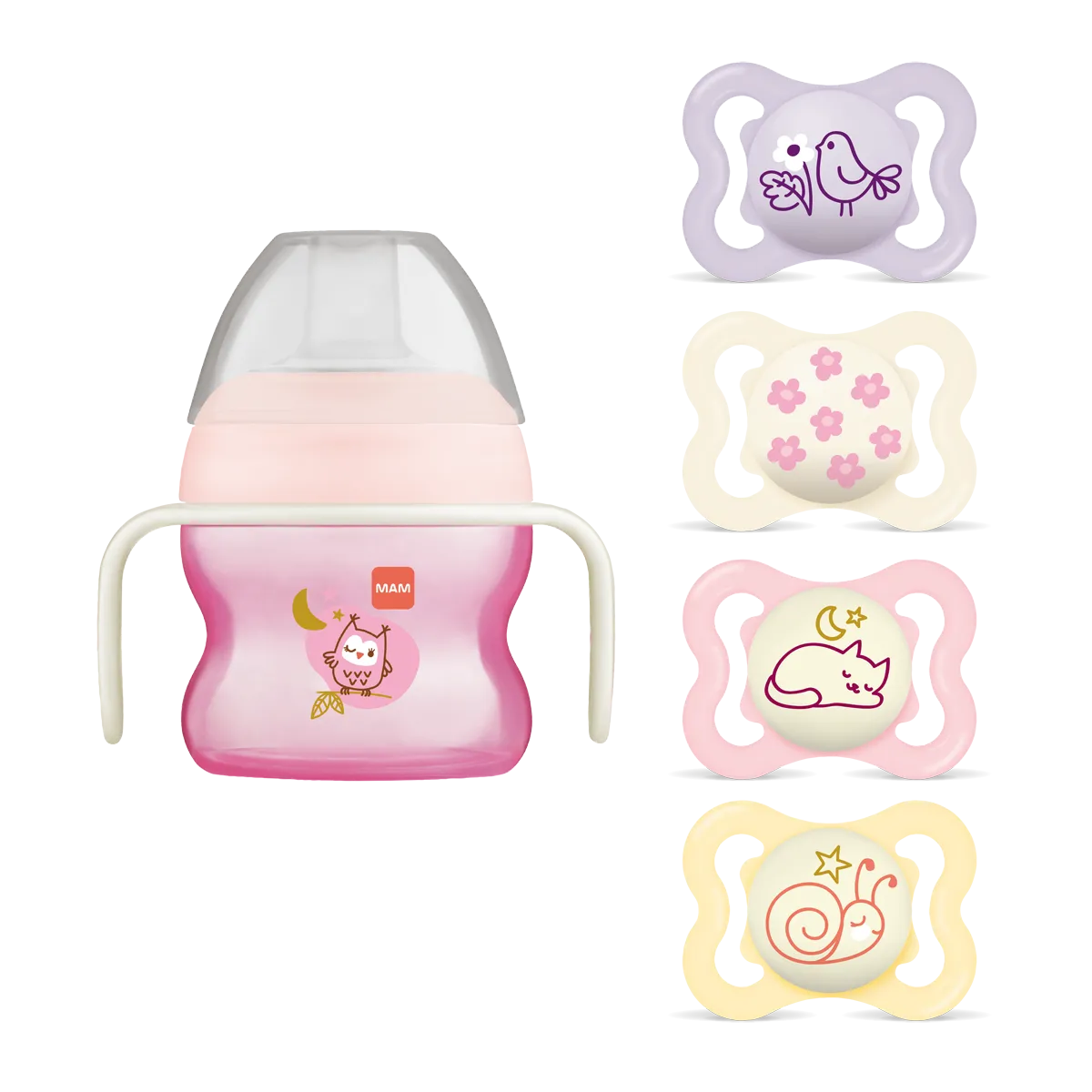 MAM Starter Cup Supreme 2-6m Day & Night Set Pink