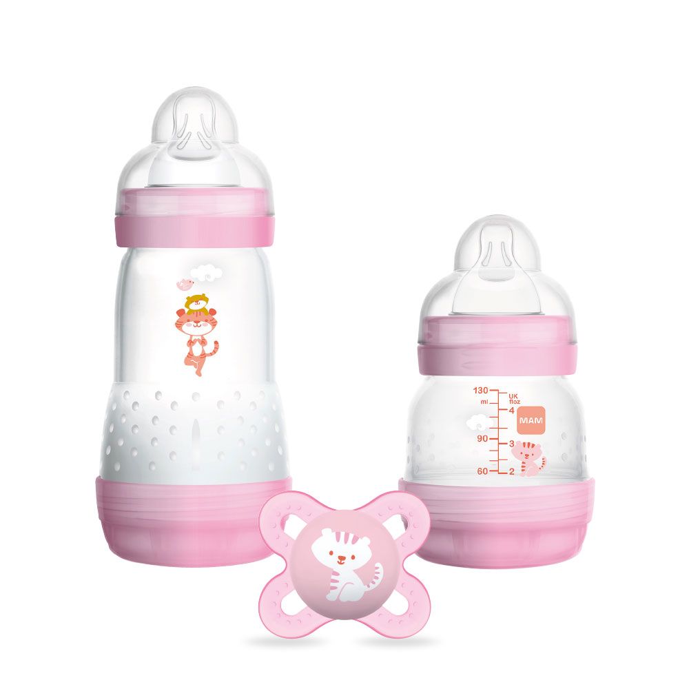 MAM Welcome To The World Baby Girl Starter Bottle Set Gift Pink Colours 0+ 