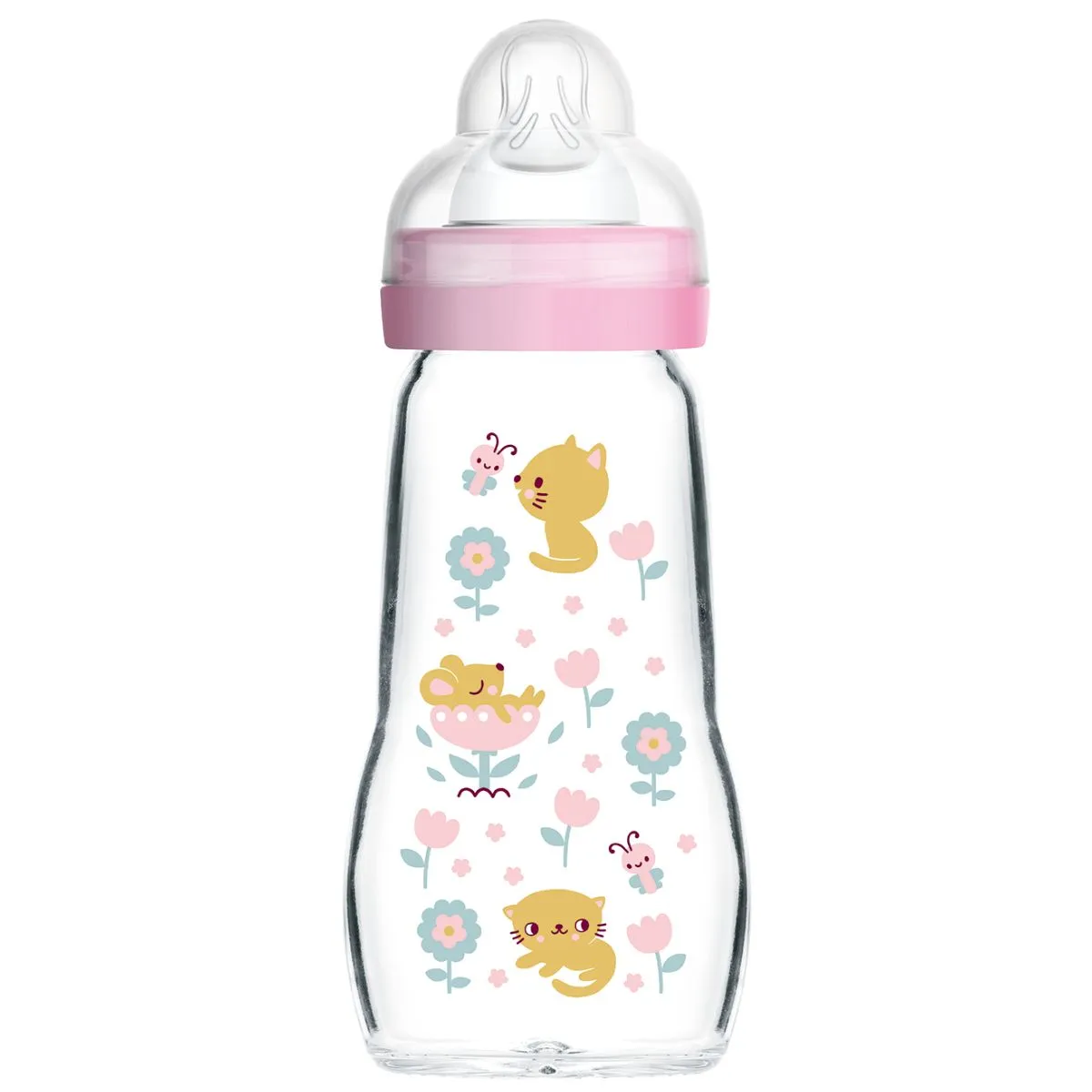 MAM Feel Good 260ml Glass Baby Bottle 2+ months, single pack