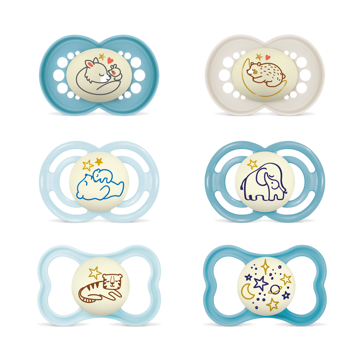 MAM Night Soother Set 6+m Blue