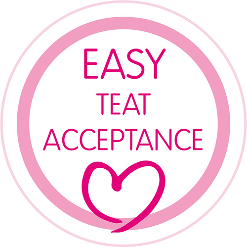 Easy teat acceptance: extra-small orthodontic teat is easily accepted by babies.