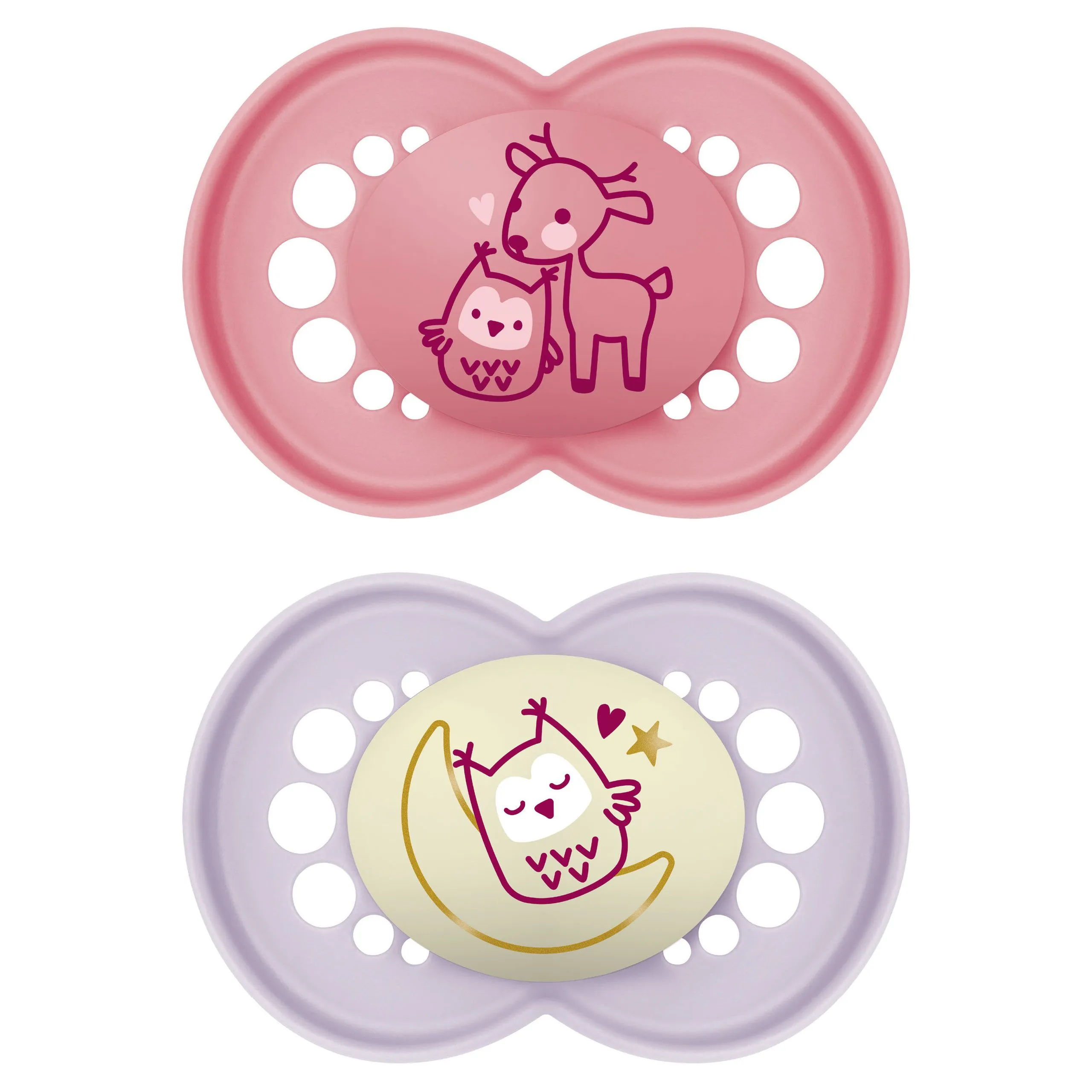 CHUPETA MAM ORIGINAL DAY&NIGHT 16+ MESES - EMBALAGEM DUPLA ROSA