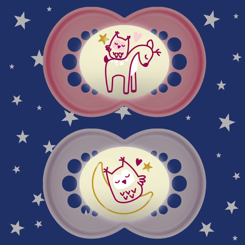 CHUPETA MAM ORIGINAL NIGHT 6+ MESES - EMBALAGEM DUPLA ROSA