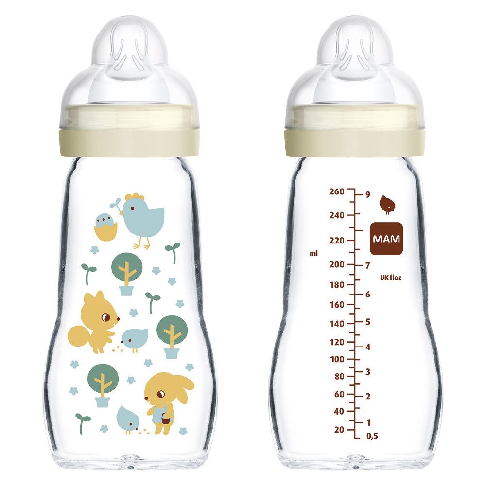 Feel Good 260ml Organic Garden - Glass Baby Bottle