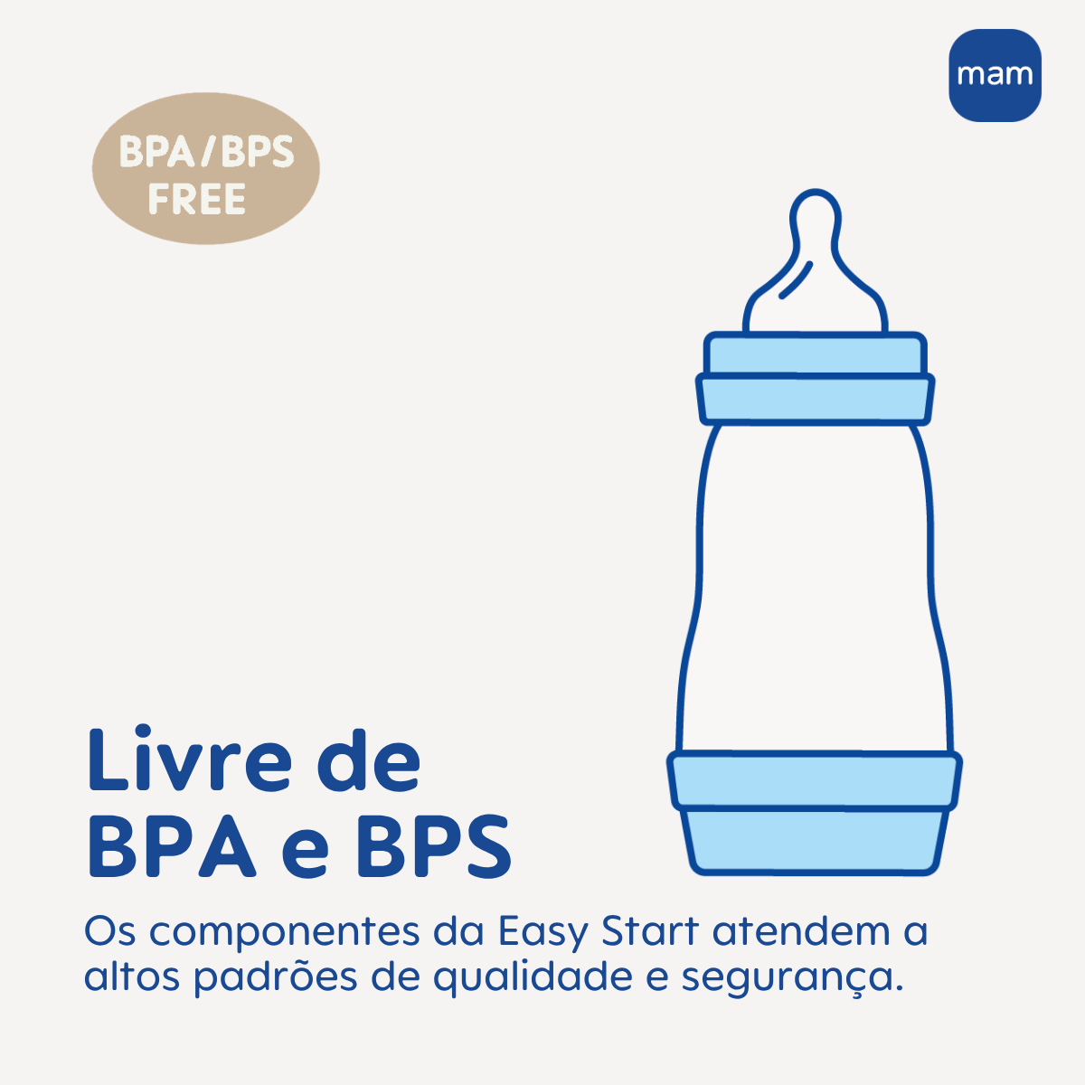 MAMADEIRA MAM EASY START 320ML - EMBALAGEM UNITARIA AZUL