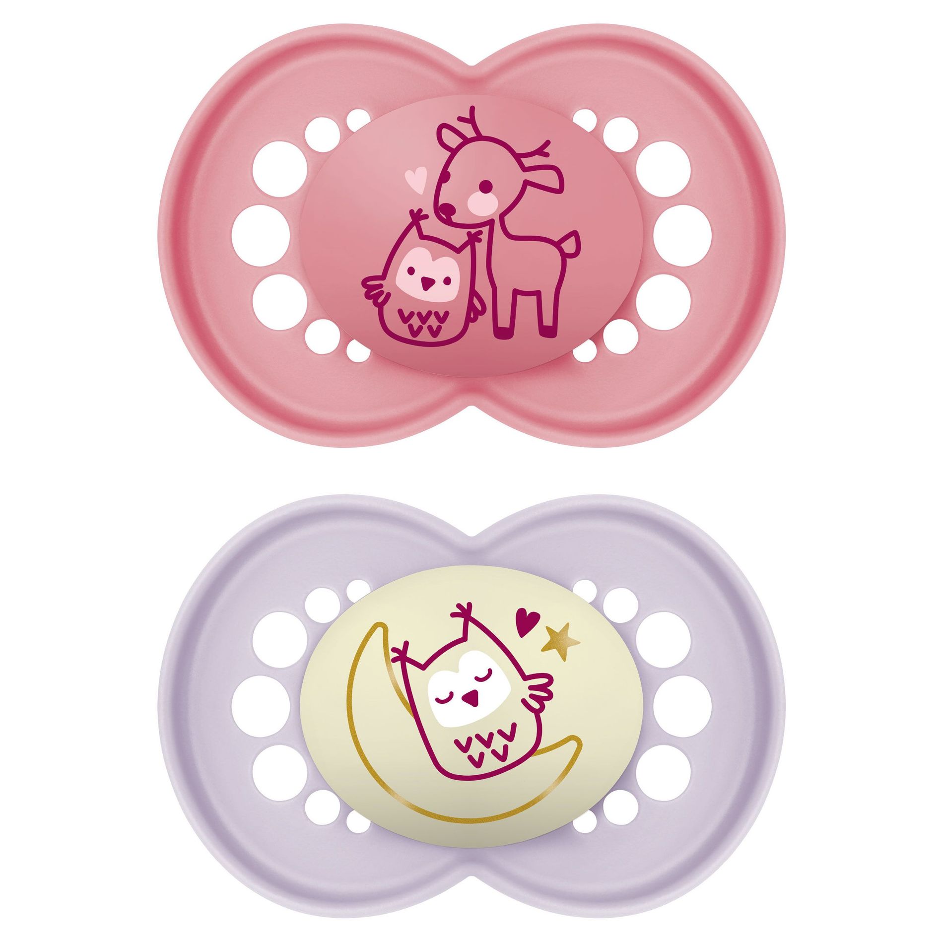 CHUPETA MAM ORIGINAL DAY&NIGHT 16+ MESES - EMBALAGEM DUPLA ROSA